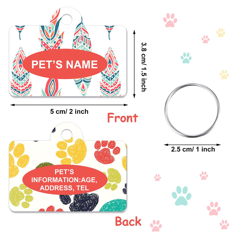 Sublimation Blank Aluminum Dog Tag Double Sided Sublimation Pet Tag Blank Craft Dog Tag Rectangle Blank Pet ID Tag with Key Ring for Pet Dog and Cat Personalized Supplies (10) 10 - PawsPlanet Australia