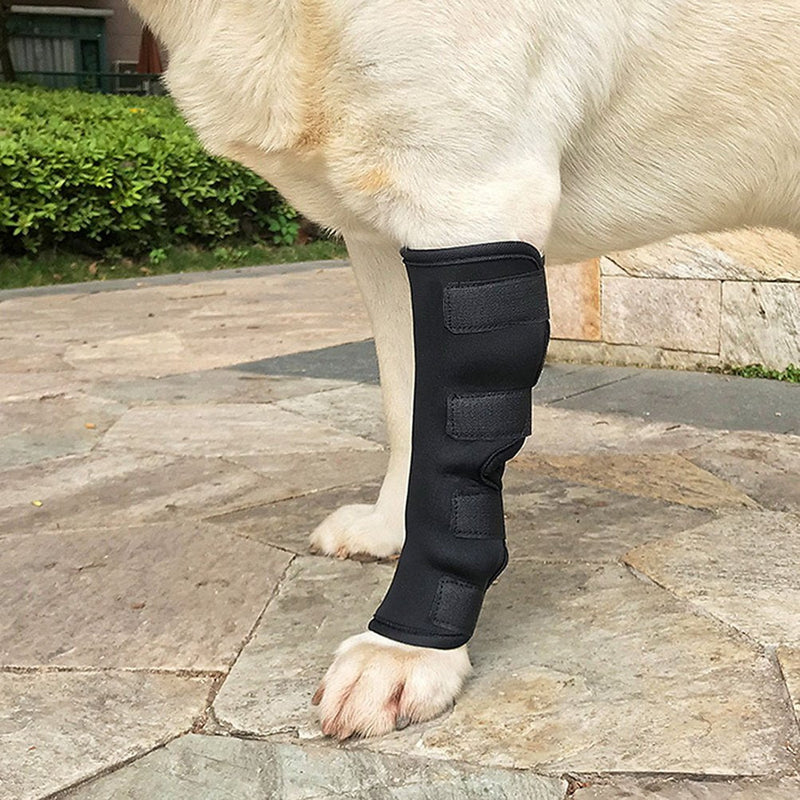 Zunea Dog Canine Rear Leg Hock Joint Brace 2Pack Hind Leg Wrap Protector and Extra Supportive, Leg Hock Joint Compression Sleeve for Wound Injury and Sprain Healing of Arthritis - (Black, S) Black - PawsPlanet Australia