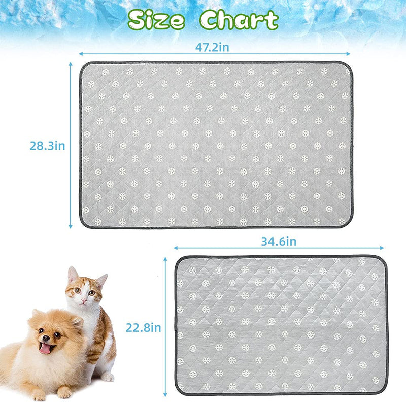 EXPAWLORER Dog Self Cooling Mat Waterproof - Large Soft Summer Sleeping Pad for Small Medium Large Dogs and Cats 22.8*34.6in - PawsPlanet Australia