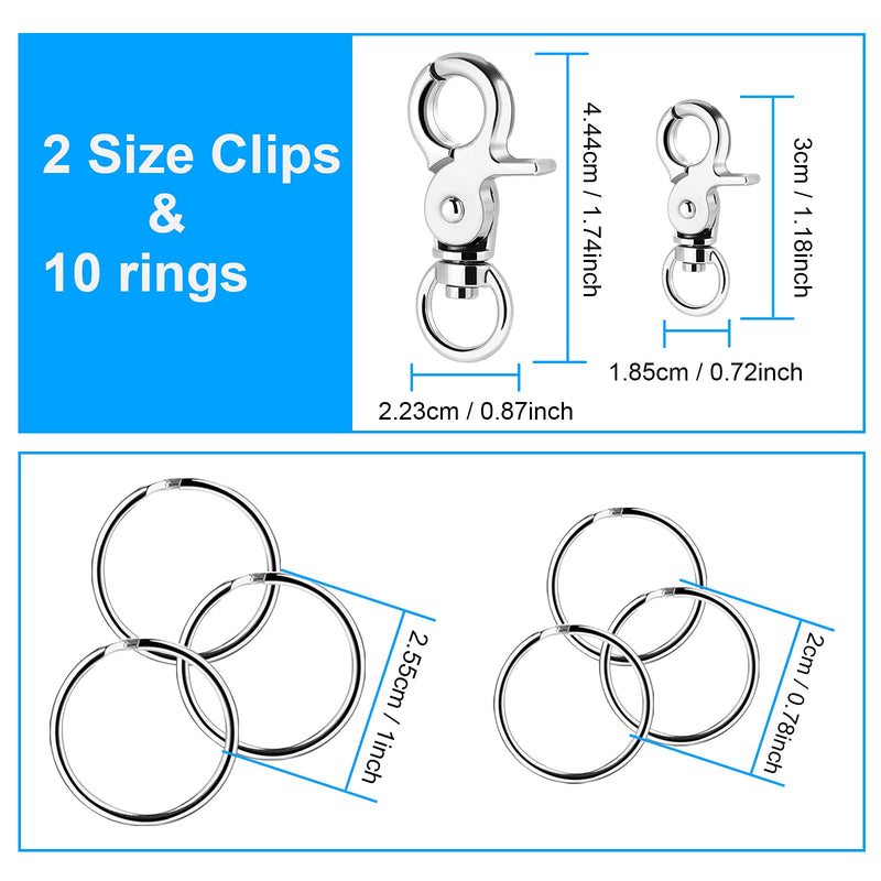 Molain 4 Set Dog Tag Clips with 10 Dog Tag Rings, Durable Dog Tag with Rings for Dogs and Cats, Collar - PawsPlanet Australia