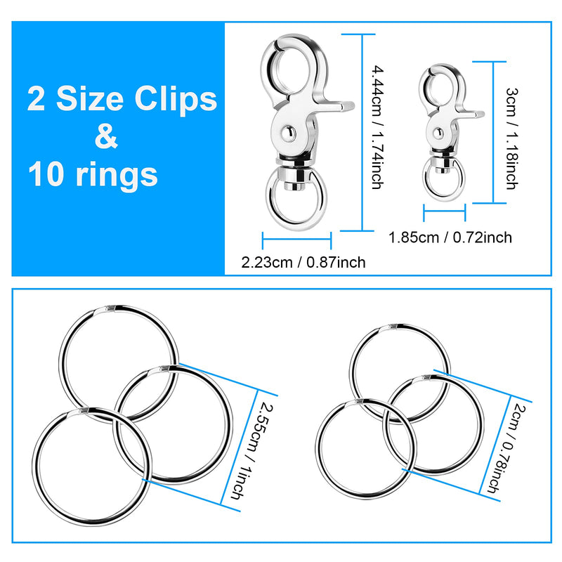 Molain 4 Set Dog Tag Clips with 10 Pieces Dog Tag Rings,Durable Dog ID Tag with Rings for Dogs and Cats Collar Harnesses - PawsPlanet Australia