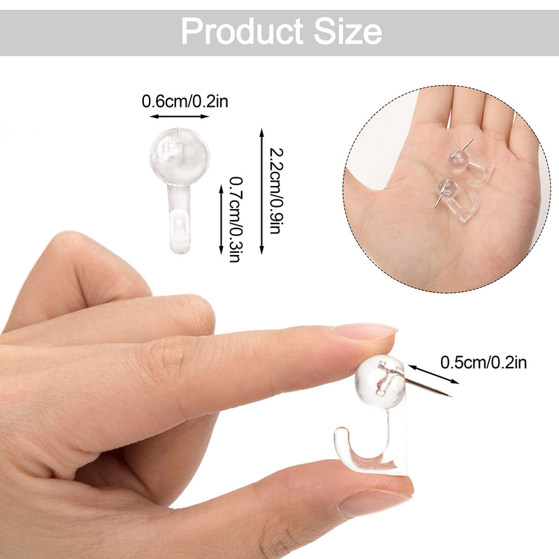 Push Pin Hooks Transparent Thumbtack Plastic Heads Pin Tacks Clear Wall Thumb Tacks Hanging Nails for Wall Board Picture Photo Calendar Card Office Home School Supplies Pack of 50 - PawsPlanet Australia