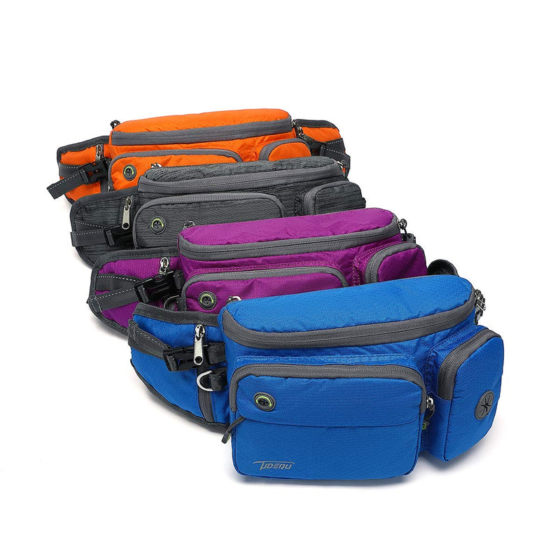 [Australia] - TUDEQU Running Waist Bag Fanny Pack with Two Invisible Bottle Bags for Men Women DARK GREY 