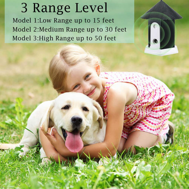 [Australia] - Bofunuo Ultrasonic Dog Bark Control Outdoor Dog Anti Bark Preventive Stop Barking Device Cute Bird House Box Design Waterproof for Home Garden Hanging Battery Operated 