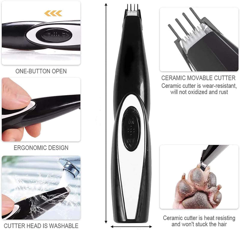 [Australia] - Life Diaries Dog Clippers, Cordless Cat and Small Dogs Clipper, Low Noise Electric Pet Trimmer, Dog Grooming Clippers for Trimming The Hair Around Paws, Eyes, Ears, Face, Rump Black 