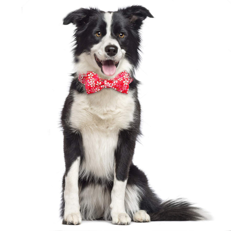 [Australia] - Vaburs Dog Bandana Collar and Dog Bowtie Collar, Adjustable Dog Collar with Bandana and Bowtie for Small Medium Large Dogs Detachable x-small red 