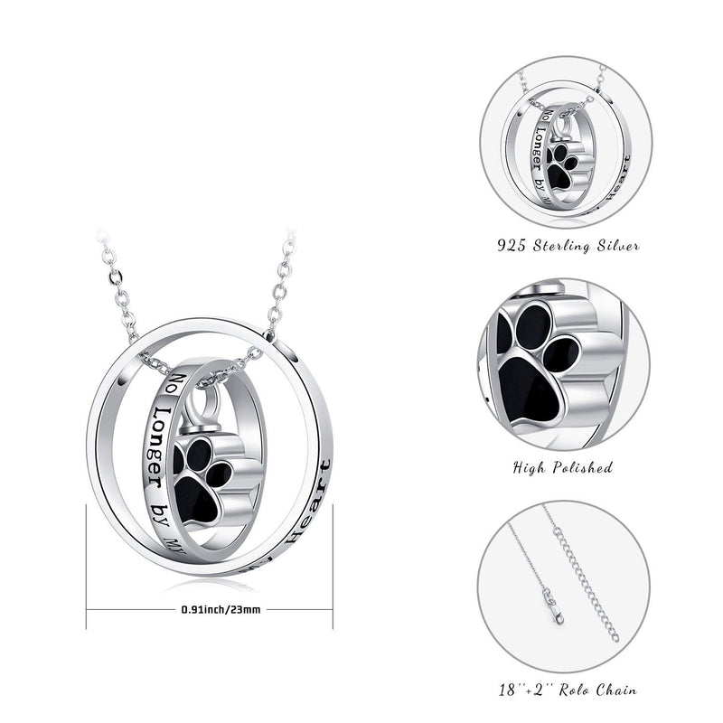 Cremation Jewelry 925 Sterling Silver Sunflower/Rose/Paw Urn Necklace for Ashes Memorial Keepsake Gifts for Women C-Dog Paw - PawsPlanet Australia