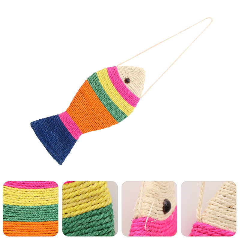 Sisal Rope Cat Scratch Board Scratching Pad Play Funny Toy Fish Shape (Random Color) - PawsPlanet Australia
