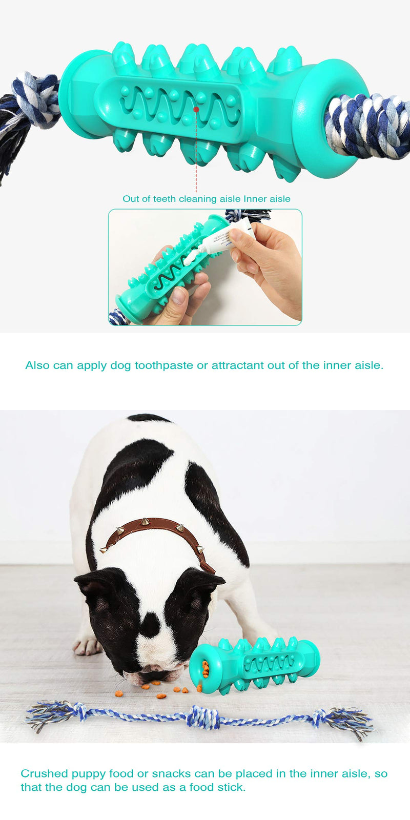 Jhonson Double Serrated Molar Rods, Indestructible Dog Toys, Dog Dental Care Brushing Chew Toys Effective Doggy Teeth Cleaning Massager Nontoxic Natural Rubber Bite Resistant,Suitable for all Dogs. - PawsPlanet Australia