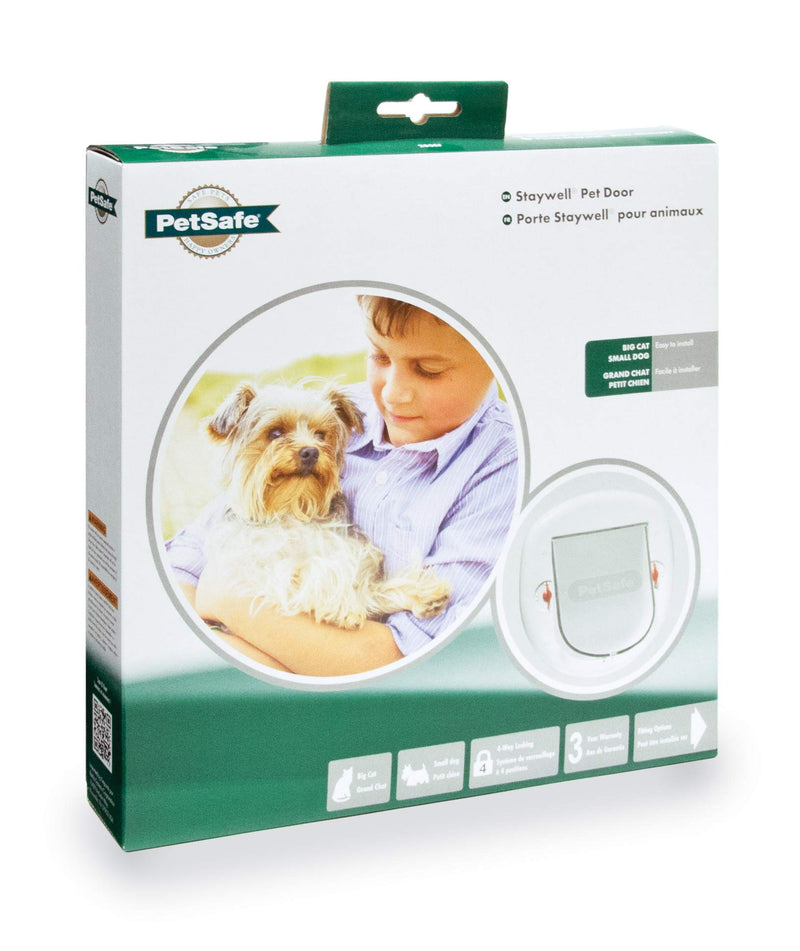 PetSafe Staywell Big Cat/Small Dog, Easy Install for Sliding Glass Doors, 4 Way Manual Lock, Tinted Flap - White - PawsPlanet Australia
