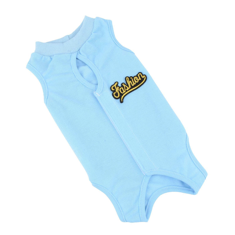 SELMAI Dog Recovery Body Suit Cat after Surgery Abdominal Wound Protector E Collar Alternative Puppy Wearing for Skin Diseases Surgical Care Pet Prevent Licking Multi Color Various Pattern Blue S S:back:20cm/7.87",chest:29cm/11.42" - PawsPlanet Australia