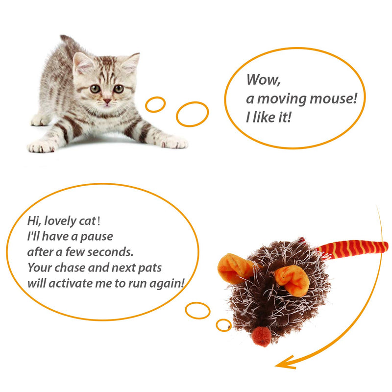 [Australia] - Gigwi Squeaking Cat Toy Mouse Electronic Moving Cat Toy, Automatic Mice Cat Toy with Furry Tail, Interactive Squeaky Mouse for Cats Indoor/Outdoor Exercise Orange Mouse 