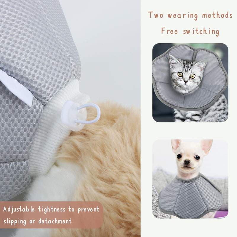 FainFun Neck Collar for Pets, Elizabethan Collar Cat, Adjustable Protective Collar, Prevent Licking/Biting Wounds, Suitable for Kittens, Puppies, Rabbits, Neck Circumference 15-21 cm (S) - PawsPlanet Australia