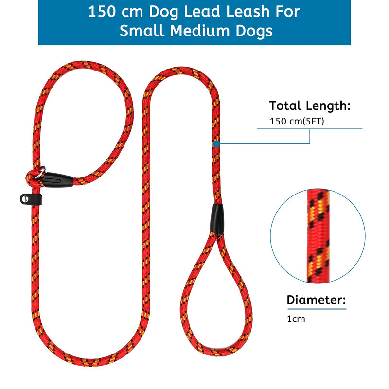 Coolrunner 2PCS Durable Dog Slip Rope Leash, 5 FT Dog Training Leash, Strong Slip Lead, Standard Adjustable Pet Slipknot Nylon Leash for Small Medium Dogs(10-80 lb) - PawsPlanet Australia