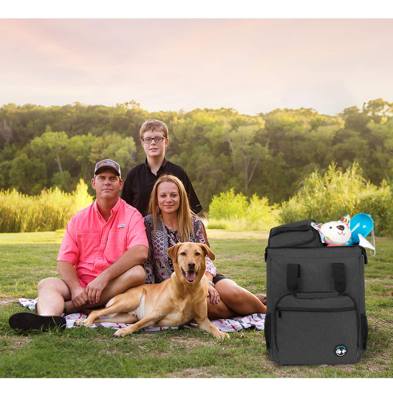 Teamoy Travel Bag for Dog Gear, Dog Travel Bag Backpack for Carrying Pet Food, Treats, Toys and Other Essentials, Ideal for Travel or Camping, Black - PawsPlanet Australia