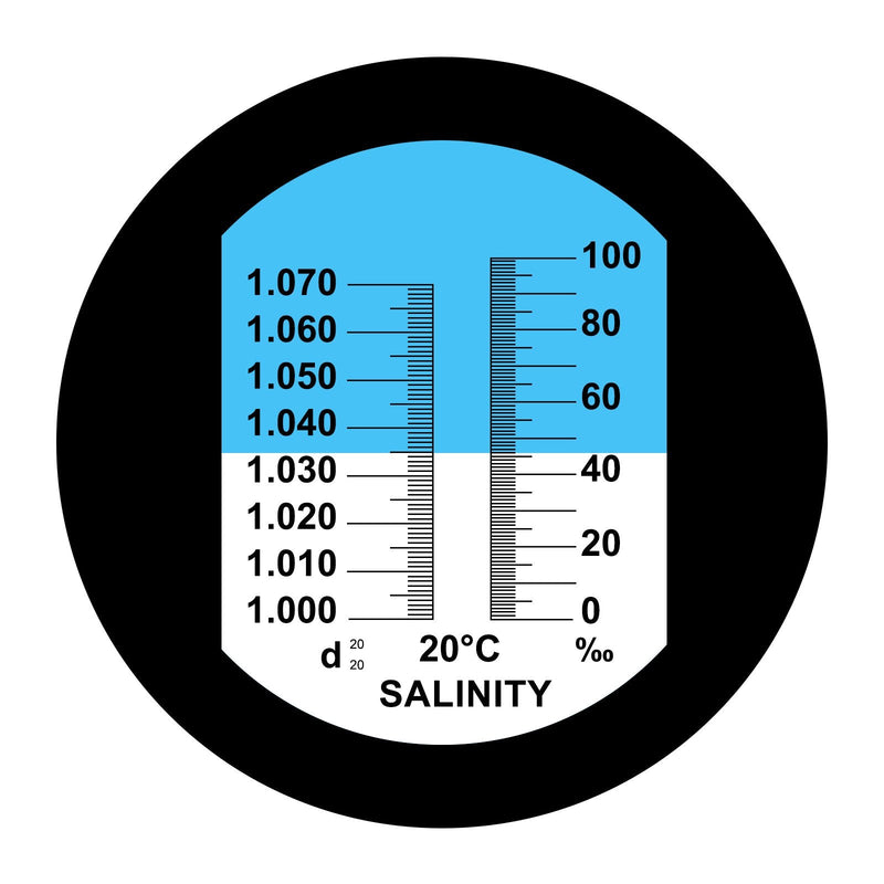 Dual Scale Salinity Refractometer ATC 0-100ppt (0-10%) & 1.000-1.070 Specific Gravity, Portable Meter Tester for Seawater Salt Sea Water Aquarium Brackish Reef Tank Marine 0-10% Salinity - PawsPlanet Australia