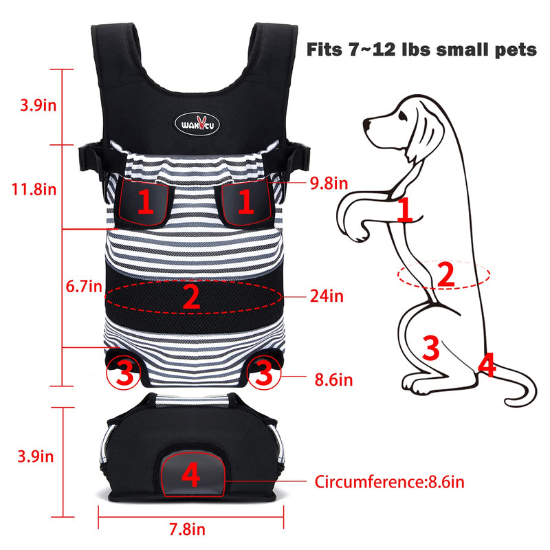 wakytu Dog Front Carrier Backpacks for Small Dogs, Legs Out Pet Carrier Sling Backpack with Adjustable Padded Ventilated Shoulder Straps, Easy-Fit for Traveling Hiking Camping for Dogs Cats Puppies - PawsPlanet Australia