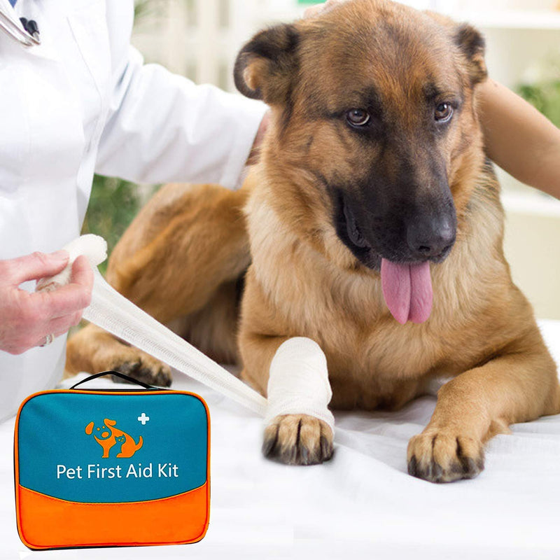 ONETWOTHREE Pet First Aid Kit for Dog, Cat, Rabbit and Other Animal,with Thermometer, Syringe, Otoscope, Perfect for Home Care and Outdoor Travel Emergencies - PawsPlanet Australia