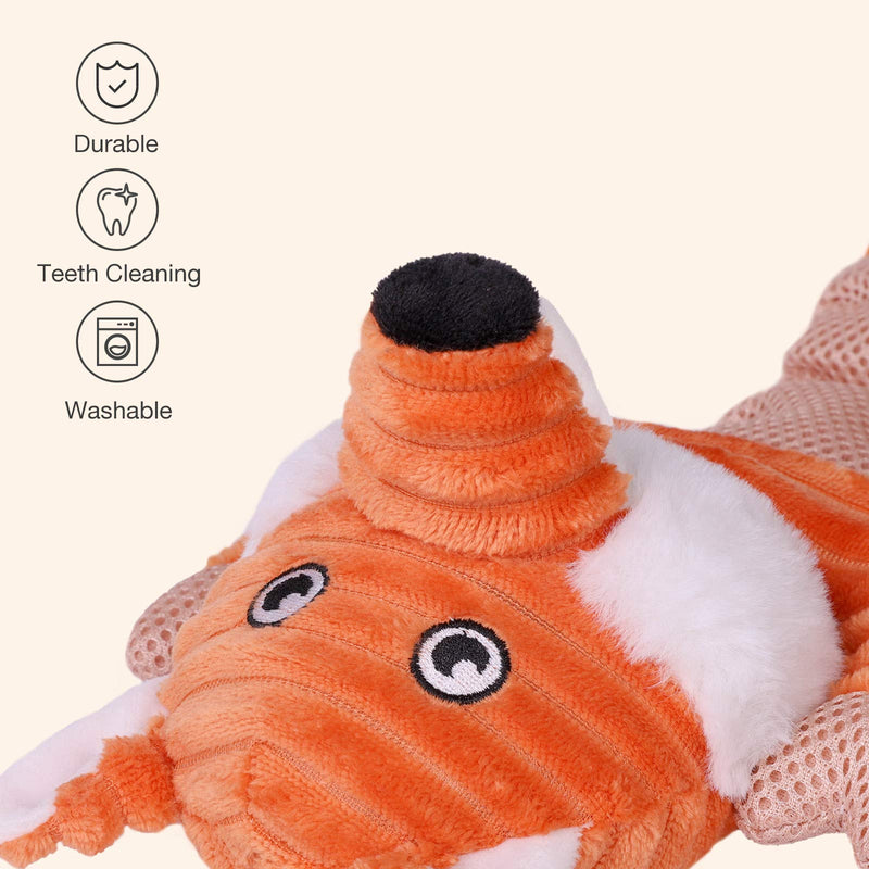 PETSVILLE Extra Long Body Plush Squeaky Chew Toys for Dogs with Cute Animal Design Fox & Cow - PawsPlanet Australia