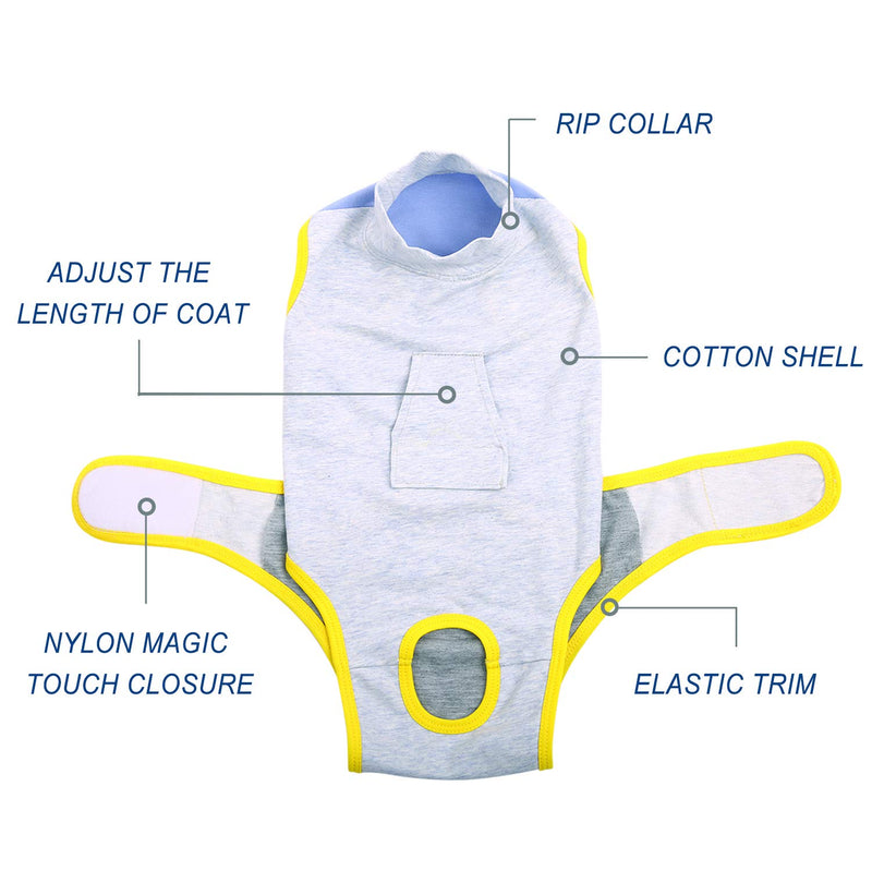 MAZORT Pet Surgery Recovery Suit, E-Collar Alternative, Protective, Post-Surgical, Anti-Licking, Anti-Anxiety Onesie Suit for Spayed Recovery and Wound Protection, for Male Female Dog(XS) XS (Back Length: 8.2’’-9.8’’) - PawsPlanet Australia