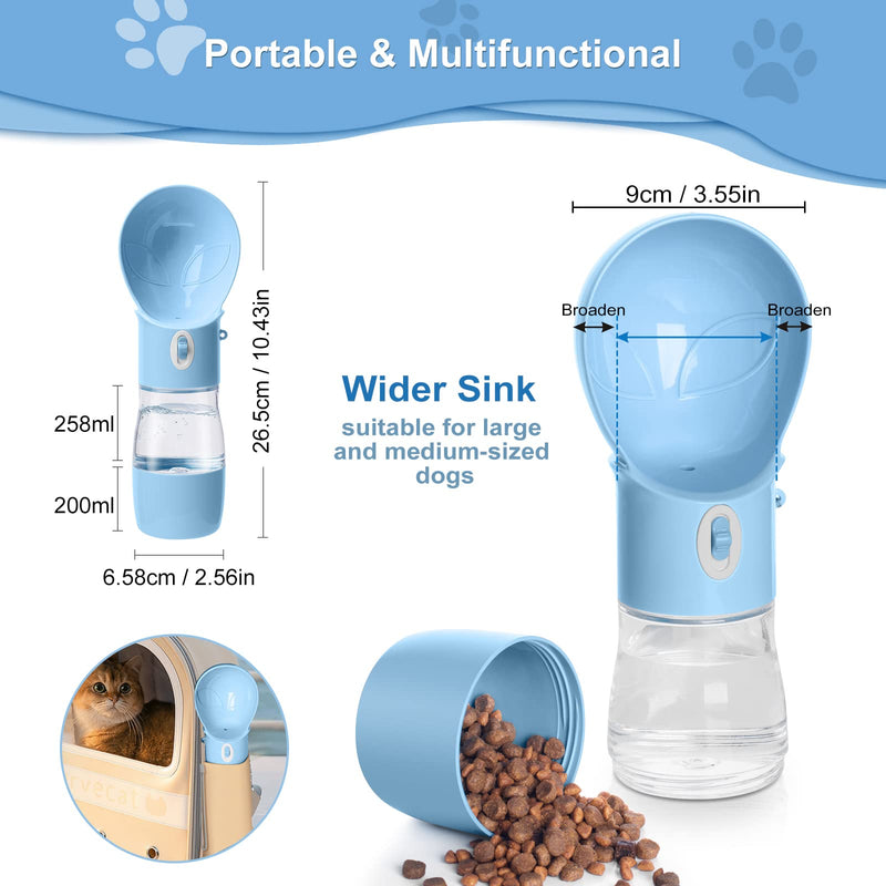 ARMLULU Dog Water Bottle - Dishwasher Safe Material for Multifunctional Portable Dog Water Bottle with Food Container Dog Travel Water Bottle Suitable for Outdoor Walking and Hiking for Pets - PawsPlanet Australia