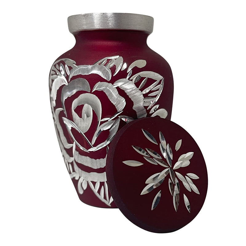 Small Keepsake Urn - Red Rose Mini Ashes Urn - Premium Box & Bag Included - Mini Cremation Funeral Urn for Ashes - Honour Your Loved One with Memorial Urn Red - Perfect for Adults & Infants - PawsPlanet Australia