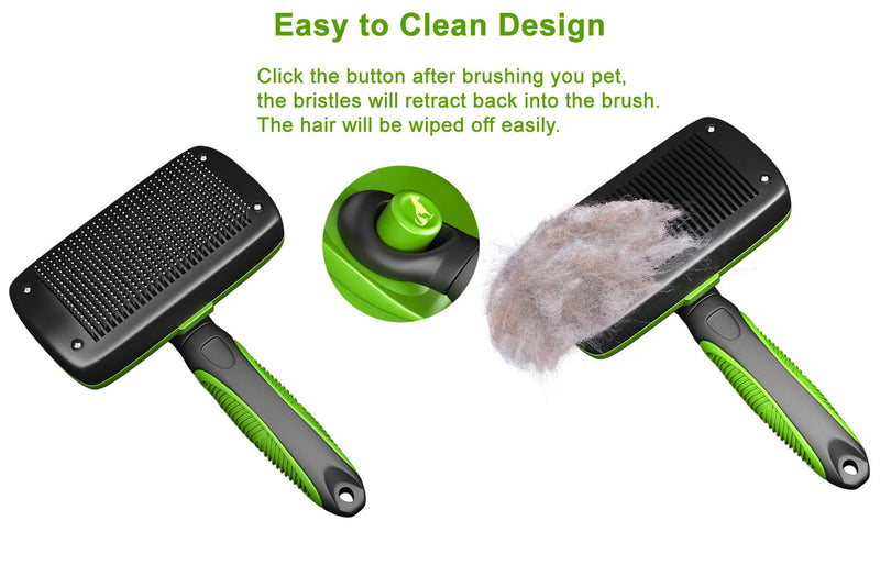 Tminnov Self Cleaning Slicker Brush, Dog Brush / Cat Brush for Shedding and Grooming, Deshedding Tool for Pet - Gently Removes Long and Loose Undercoat, Mats and Tangled Hair - PawsPlanet Australia
