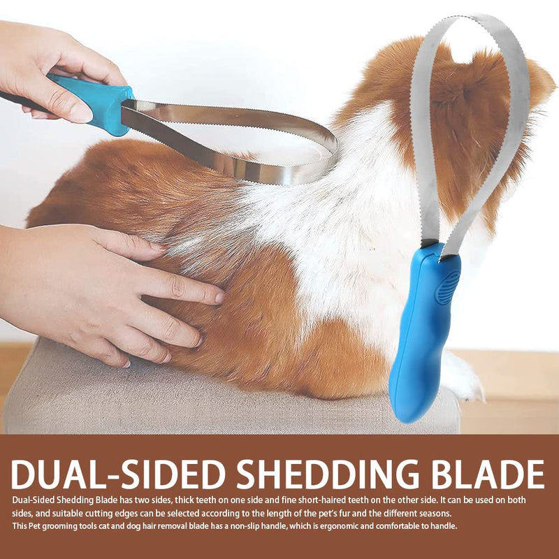 Dual-Sided Shedding Blade Shedding Blade Horse Hair Brush Horse Shedding Tool Dog Grooming Tool with Soft Touch Grip Handle for Pets Grooming Tool - PawsPlanet Australia