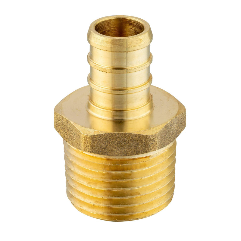 (Pack of 3) EFIELD Pex 3/4 Inch x 3/4 Inch NPT Male Adapter Brass Crimp Fitting (Lead Free) - PawsPlanet Australia