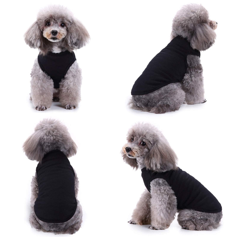 [Australia] - CAISANG Dog Shirts Puppy Clothes for Small Dogs Boy, Pet T-Shirts Doggy Vest Apparel, Comfortable Summer Shirts Beach Wear Clothing, Outfits for Medium Dog, Kitty Cats, Soft Cotton Tops XS Black 