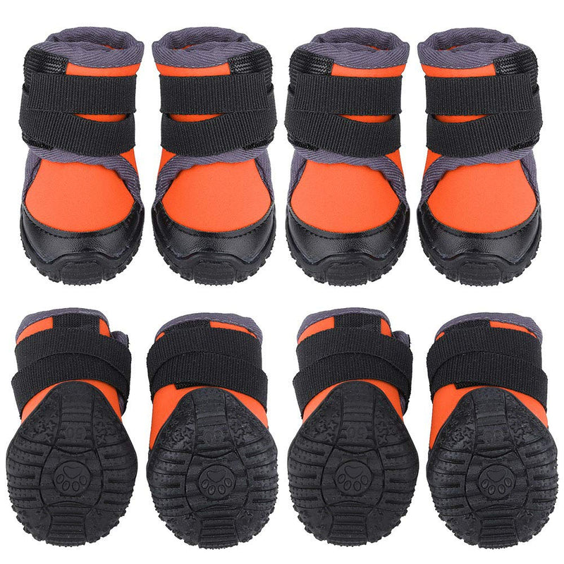 HEEPDD Dog Shoes, 4Pcs Pet Puppy Shoes Large Dog Non Slip Pet Booties Dog Snow Boots Rain Boots(55#-orange) 55# orange - PawsPlanet Australia