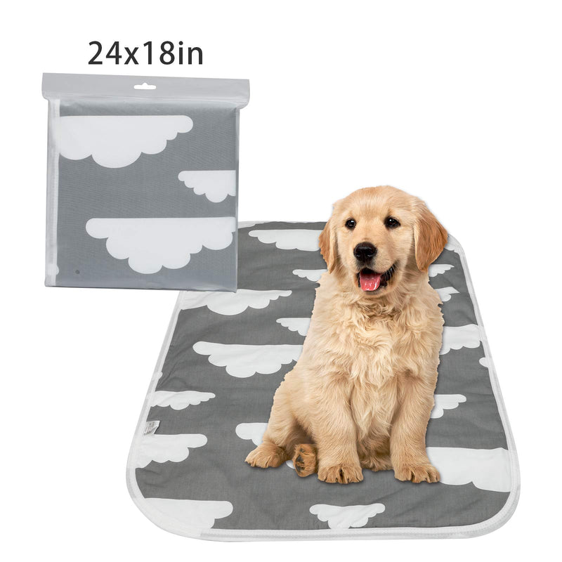 2 Pack Reusable Puppy Pads，Washable Puppy Training Pads Absorbency Puppy Pee Pads with Anti-Slip Suitable for Indoor Outdoor Car Travel (50x70cm) - PawsPlanet Australia