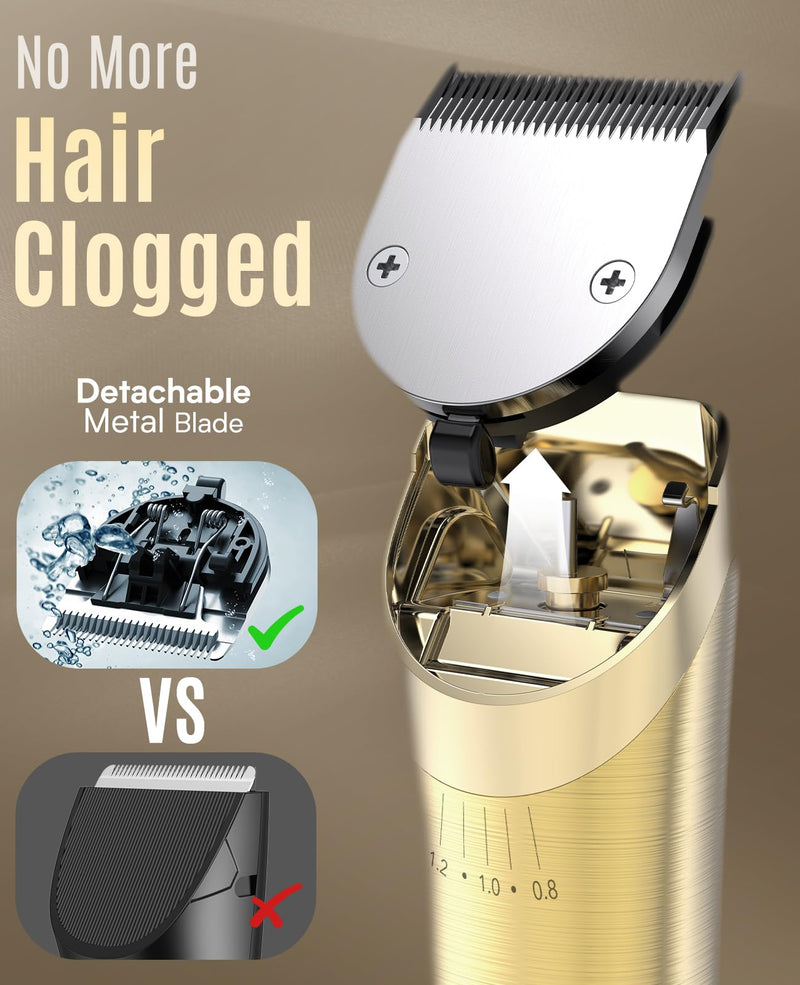 oneisall Horse Clipper for Thick and Matted Hair, Wireless Horse Clipper Long Hair Horse Razor Horse Trimmer with 2 Speeds Gold - PawsPlanet Australia