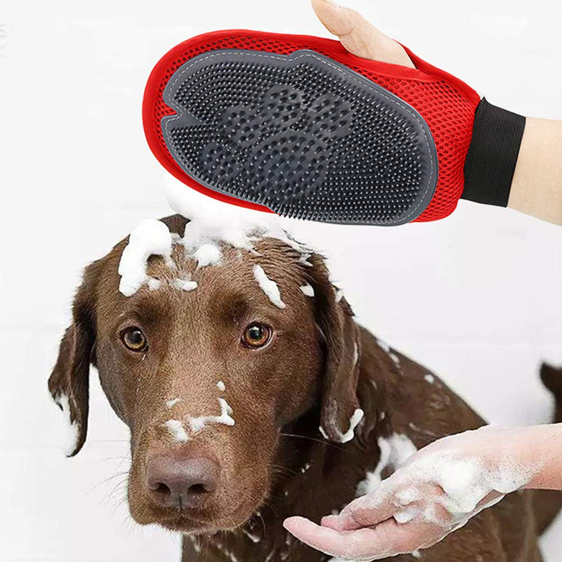 Tomicy Double-sided pet grooming glove Gentle Deshedding Brush Glove-Efficient Pet Hair Remover Mitt, animal hair remover, furniture sofa, dog cat - PawsPlanet Australia