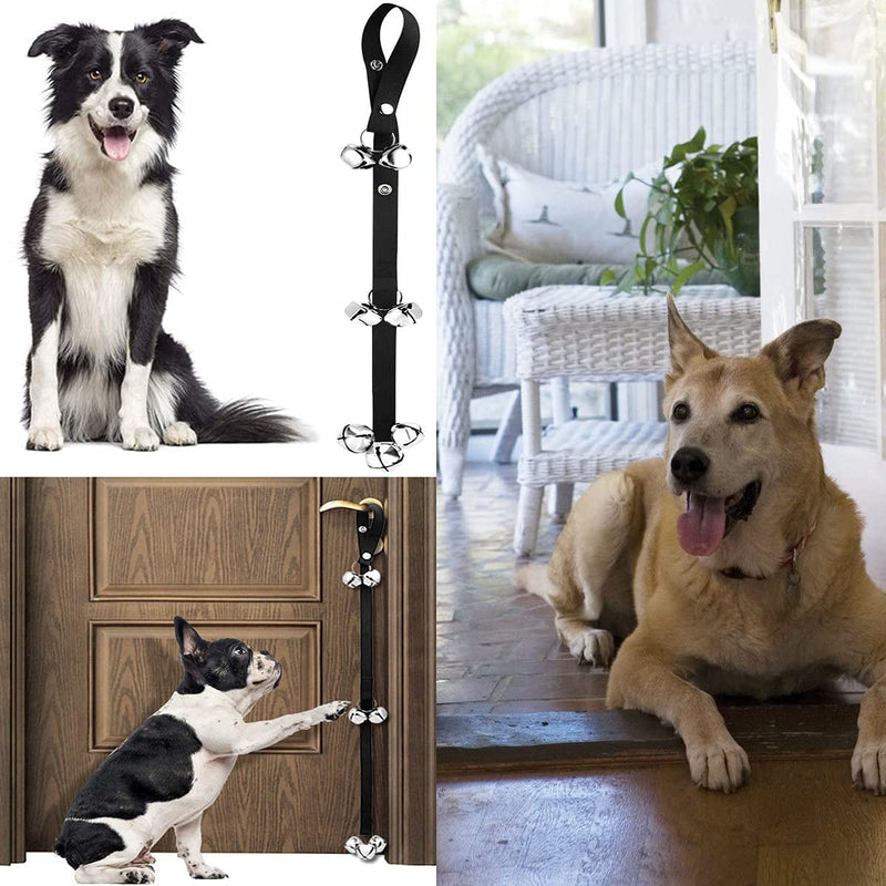 AUOIKK Dog Doorbells, Premium Dog Potty Training Bells and Puppy Training Clicker Adjustable 7 Extra Large Loud Dog Bells Door Knob Training for Housetraining S2 - PawsPlanet Australia