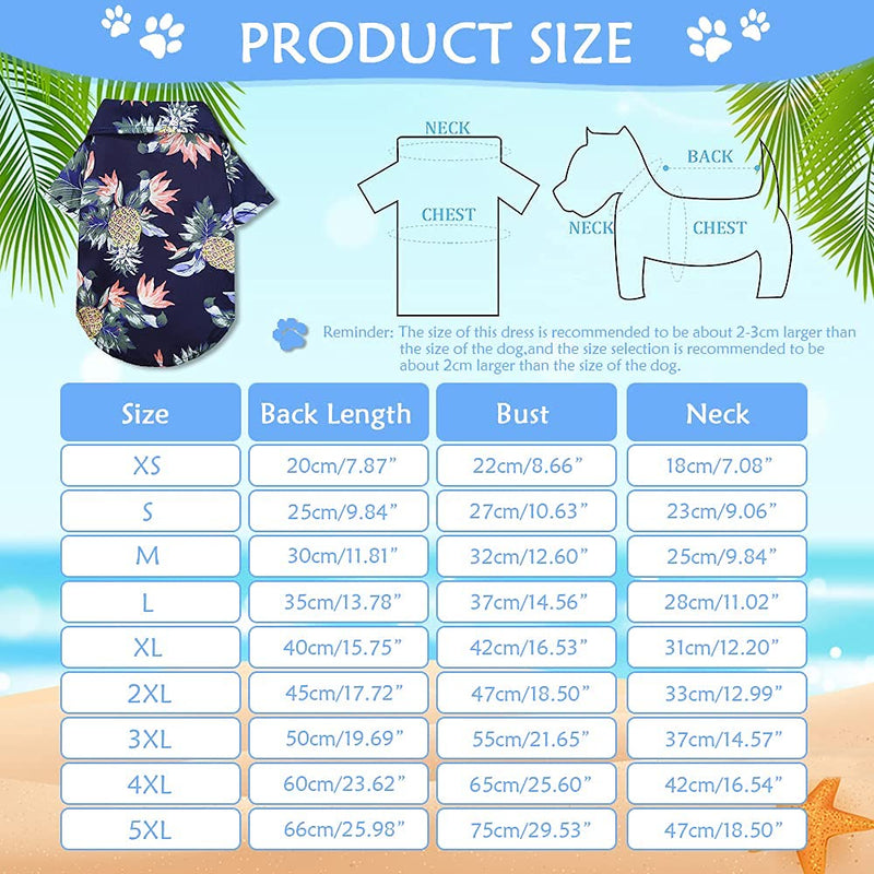 DaFuEn 4-Pack Hawaiian Dog Shirt - Summer Sweatshirts pet Shirt - Cool, Breathable Dog Clothes -Small Medium Large-Sized boy Girl pet Clothes (X-Small) X-Small - PawsPlanet Australia