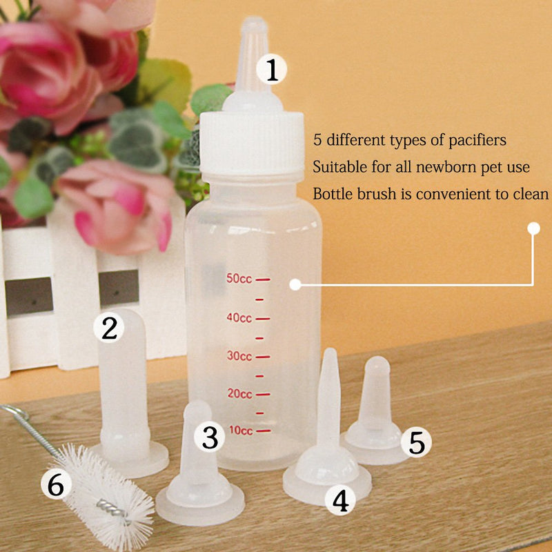 OMEM Pet Nursing Bottle, Nursing Bottle Kits, Replacement Nipple Cat Feeding Bottle for Newborn Kittens, Puppies, Rabbits, Small Animals - PawsPlanet Australia