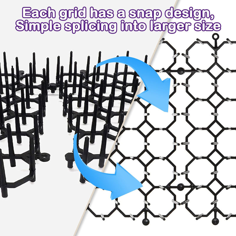 LSRVNM Pack of 15 thorn grid animal barrier cat repellent mat with 12 garden nails, cat deterrent grid, thorn grid against cats, cat guard with spikes - PawsPlanet Australia