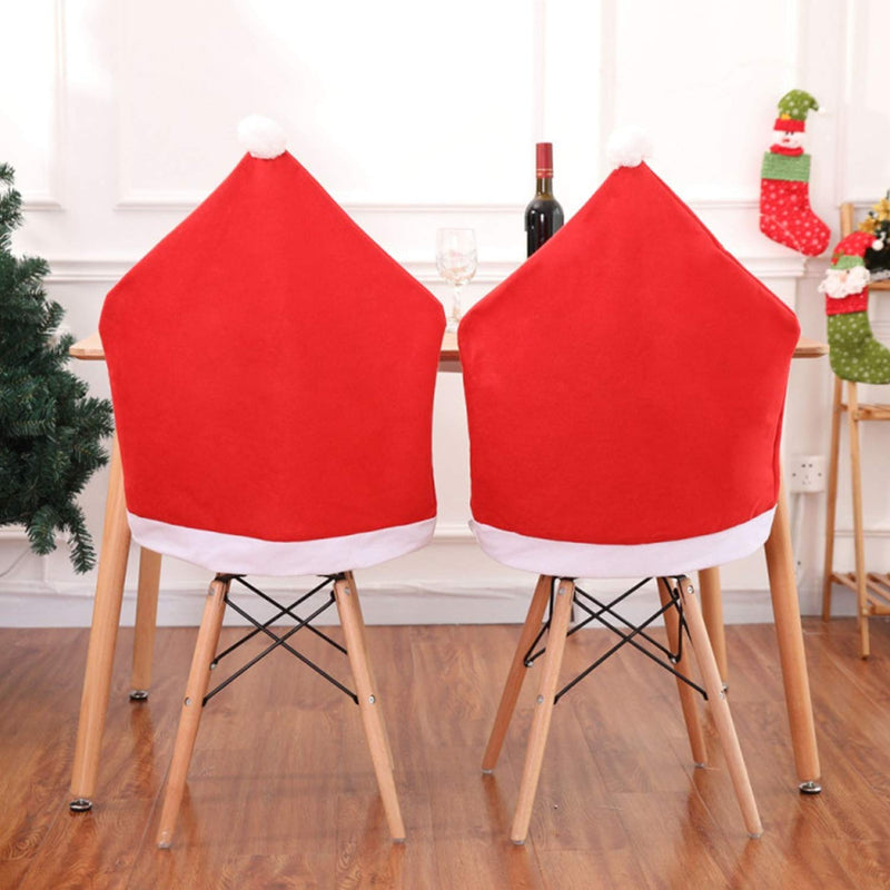 No branded ExquiFirm 4-Piece Christmas Dining Chair Slipcovers, Christmas Day Restaurant and Hotel Decoration Set, 23.6 x 19.7 inches - PawsPlanet Australia