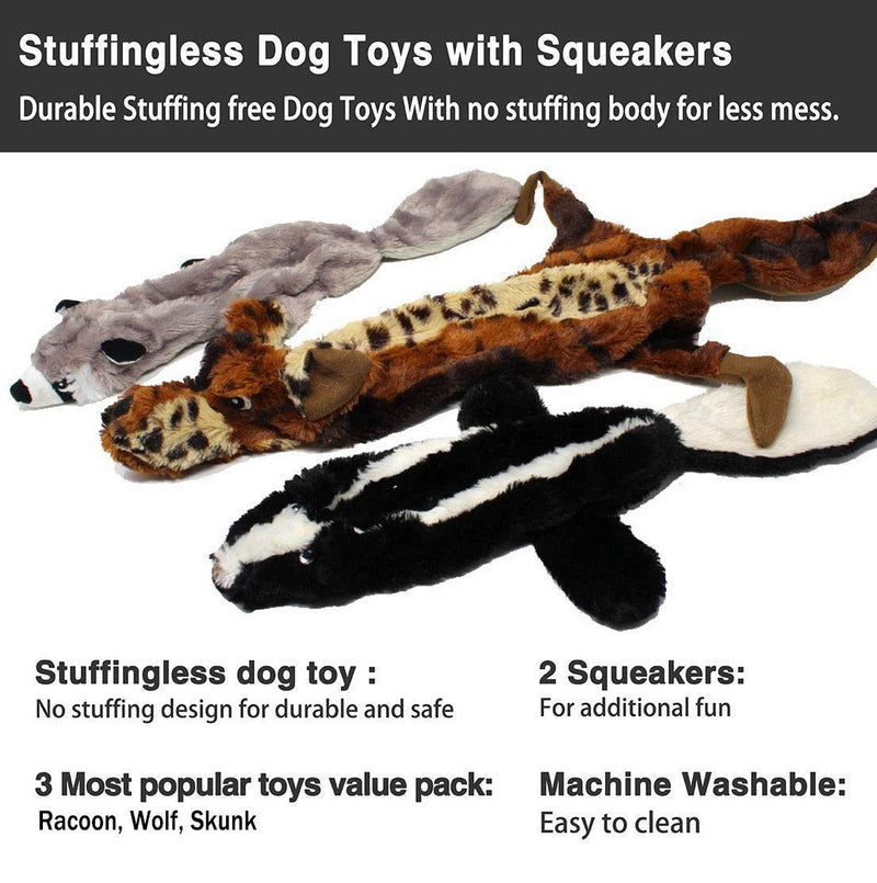 LOBEVE 5 Pack Dog Squeaky Toys Three No Stuffing Toy and Two Plush with Stuffing for Small Medium Dog Pets 5 PCS Dog Squeaky Toy- - PawsPlanet Australia