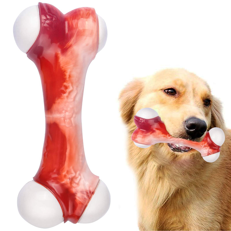 PEGIETOWN Big Bone Shape Dog Chew Toys - Natural Rubber Durable & Tough Dog Chew Toys for Medium Chewers Large Breed Average Chewers or Medium Teething Enrichment Toys for Dogs ( Bacon Flavor) - PawsPlanet Australia