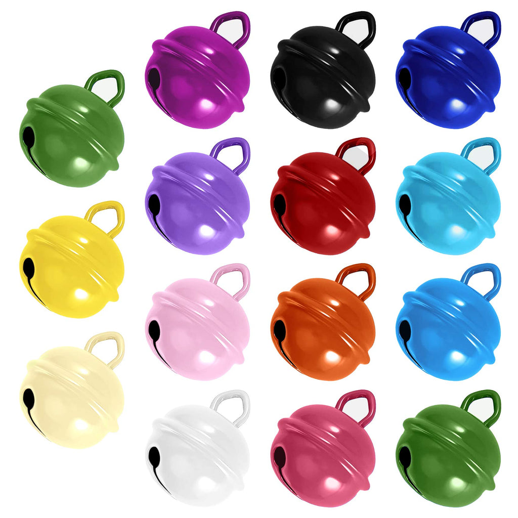 AEITPET Pack of 15 15 Colors Bells Metal Bells Colorful Dog Collar Necklace Collar Dog Bell Pendant Charm Pet Accessories for Pet Dog Cat Decoration and Christmas - PawsPlanet Australia