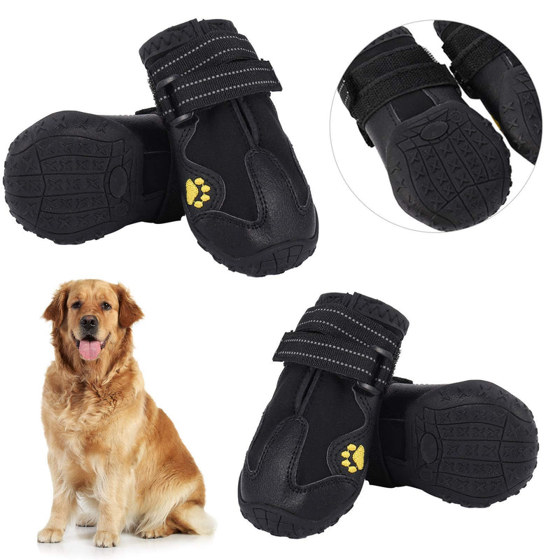 DragonflyDreams 4PCS Protective Dog Boots,Waterproof and Non-Slip Dog Boots with Adjustable Buckle and Reflective TapeDog Shoes for Medium-Sized Dogs and Large Dogs - PawsPlanet Australia