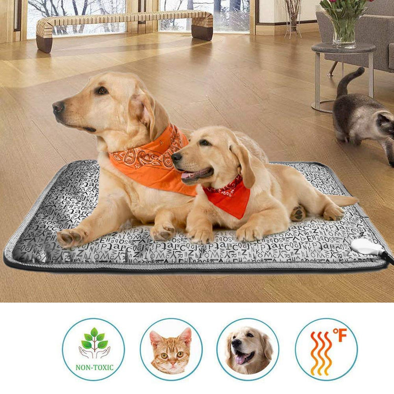 [Australia] - Homello Pet Heating Pad for Cats Dogs, Waterproof Electric Heating Mat Indoor, Adjustable Warming Mat, Pets Heated Bed with Chew Resistant Steel Cord 17.7*17.7 Inch 