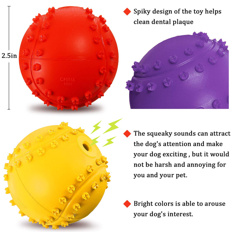 Frienda 4 Piece Dog Squeaky Ball Durable Rubber Fun Interactive Toys Non-Toxic Dog Chew Toys Outdoor Dog Tennis Ball for Large and Small Dog - PawsPlanet Australia