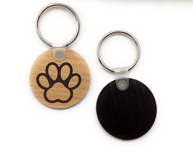 Pawprint Keychain, Engraved Acrylic, High Quality and Durable, Pet, Loving Pet, Paw Print Love, Bulk Keychains, Love Pet - PawsPlanet Australia