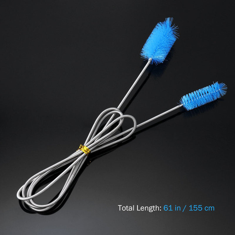 UEETEK Stainless Flexible Cleaning Brush Double Ended Canister Filter Tube Hose Pipe Clean for Fish Tank Aquarium Blue - PawsPlanet Australia