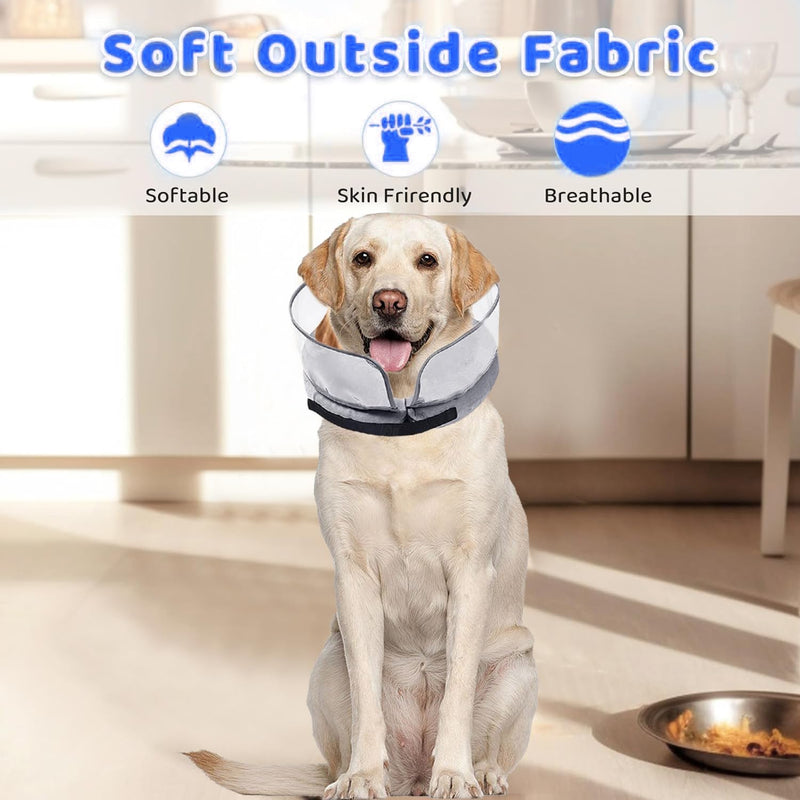 Inflatable protective collar for pets, inflatable neck brace dog with protective layer, adjustable protective collar, inflatable neck brace for recovery after operations or wounds for dogs, cats - PawsPlanet Australia