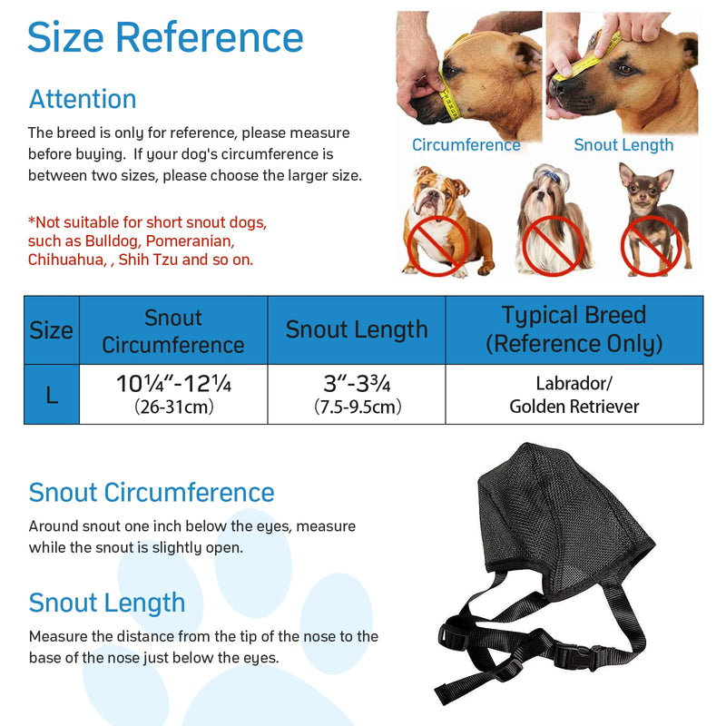 behone muzzle for dogs, dog muzzle, soft and comfortable basket muzzle for dogs, mesh dog muzzle, prevents eating, biting and chewing (L) L - PawsPlanet Australia