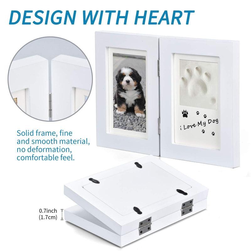 Goomis Pet Picture Frame and Pet Paw Prints Pet Memorial Photo Frame Kit, Keepsake Gift for Pet Owners, Great For Dog or Cat,White - PawsPlanet Australia